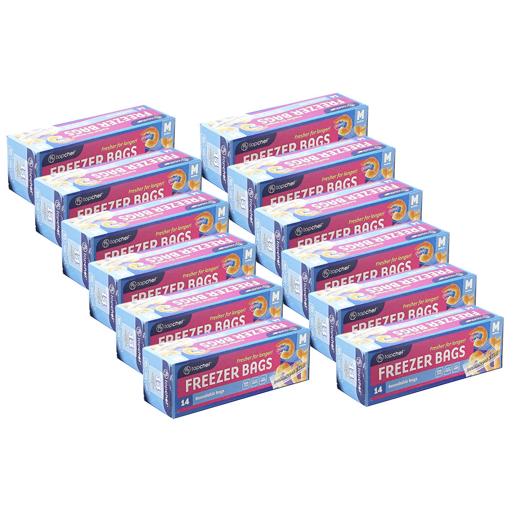 12x Topchef Double Press Seal Freezer Bag