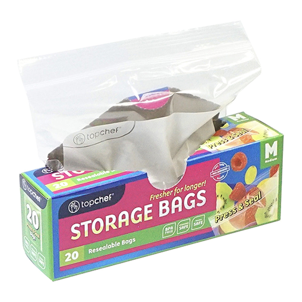 12x 20pc Topchef Sngl Press & Seal Medium Storage Bag