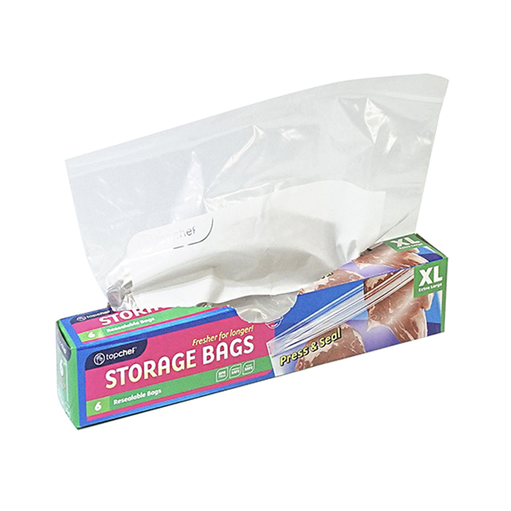 6x 6pc Topchef Single Press & Seal Extra Large Storage Bag