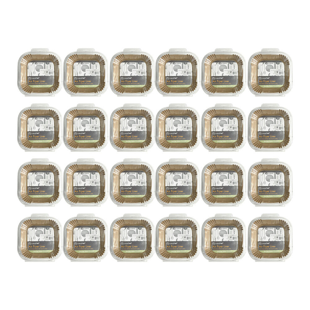 48pc Topchef 16cm Square Air Fryer Basket Liner - Brown