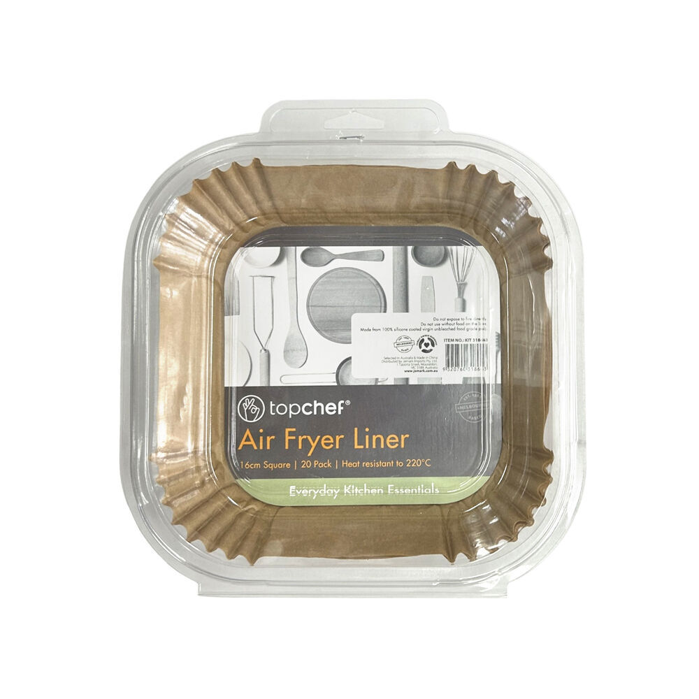 48pc Topchef 16cm Square Air Fryer Basket Liner - Brown