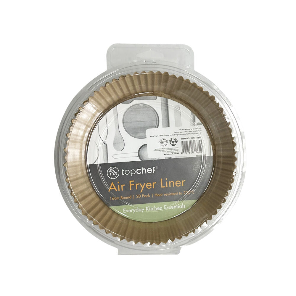 240pc Topchef 16cm Round Air Fryer Basket Liner - Brown