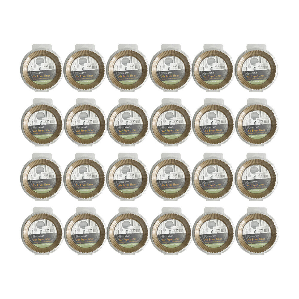 48pc Topchef 16cm Round Air Fryer Basket Liner - Brown