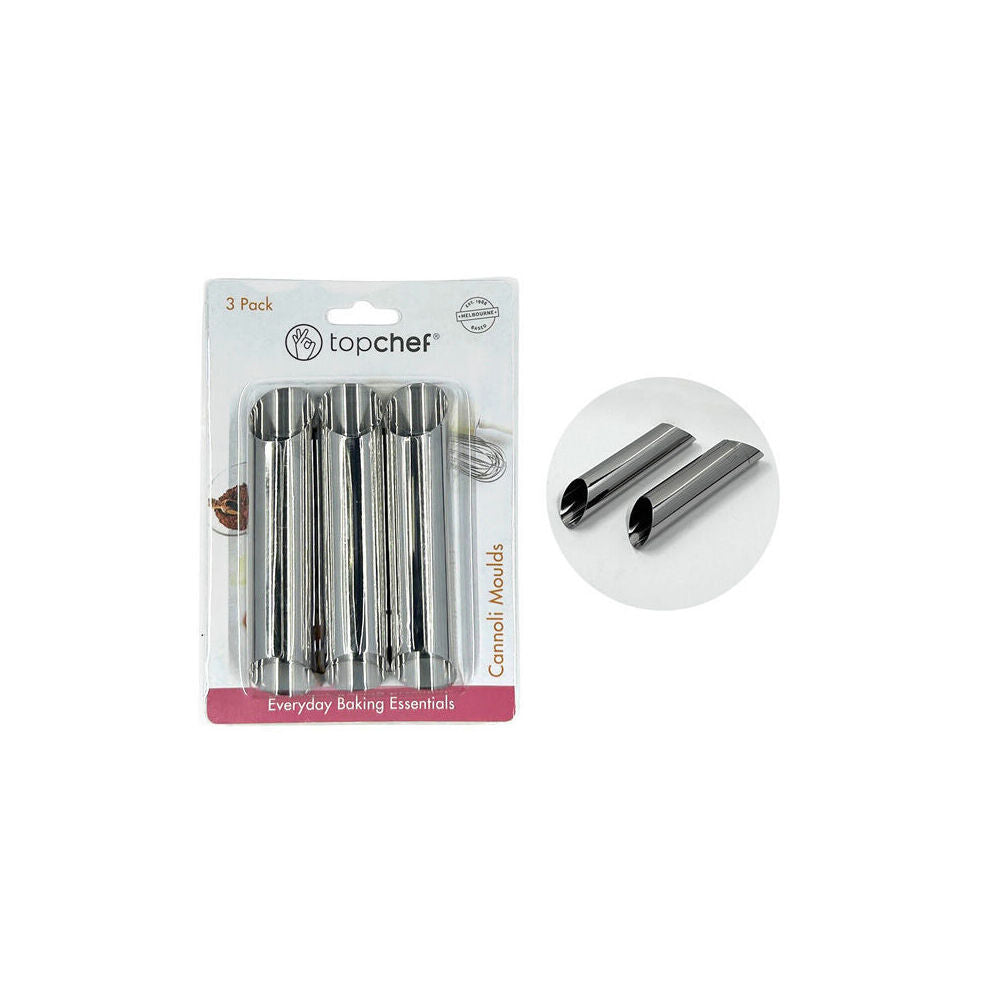 6x 3pc Topchef Stainless Steel Cannoli Moulds Baking Utensil Set Silver