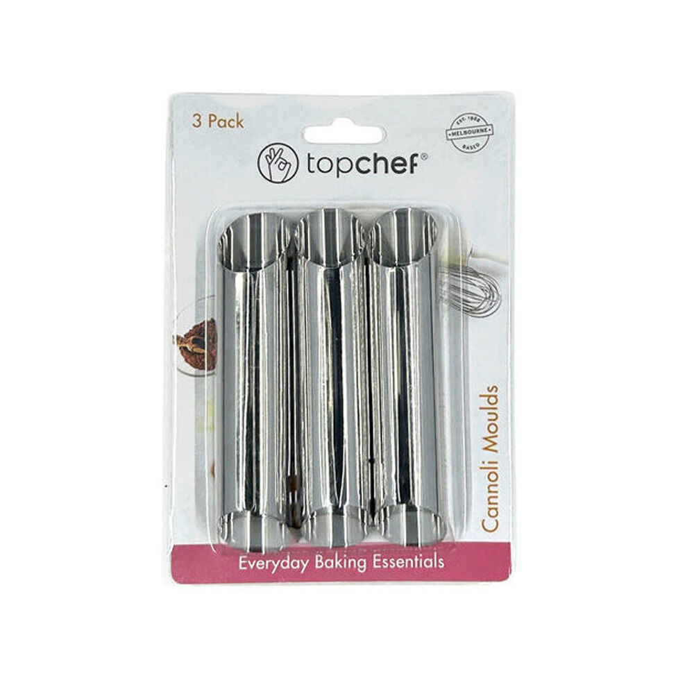 6x 3pc Topchef Stainless Steel Cannoli Moulds Baking Utensil Set Silver