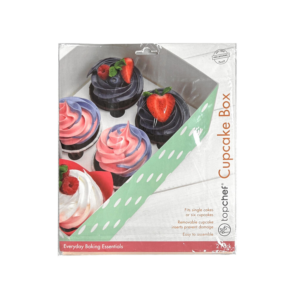 12pc Topchef Cupcake Box Container Assorted - Polka Dot