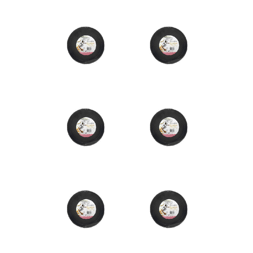 6PK Topchef Springfoam 22cm Stainless Steel Cake Pan - Black