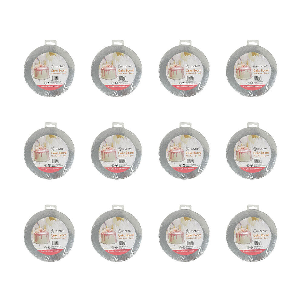 24pc Topchef 20cm Round Cake Board Baking Accessory - Grey