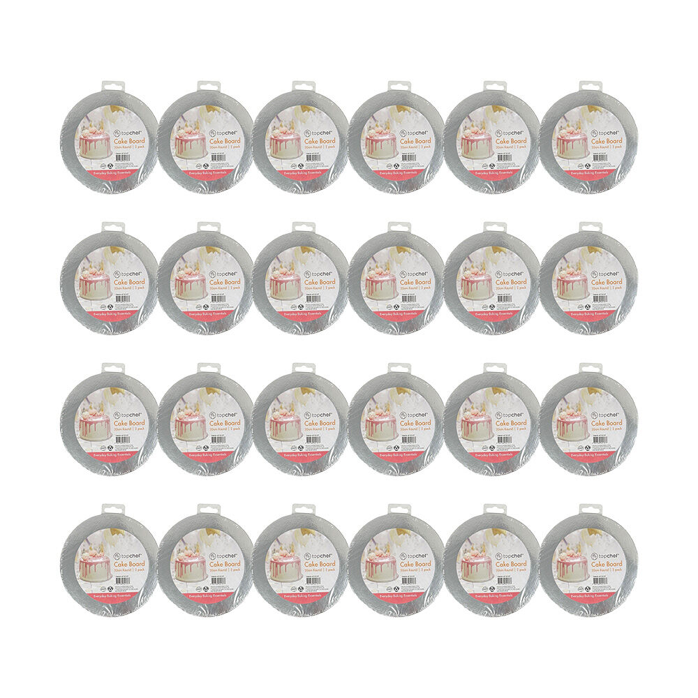 48pc Topchef 20cm Round Cake Board Baking Accessory - Grey