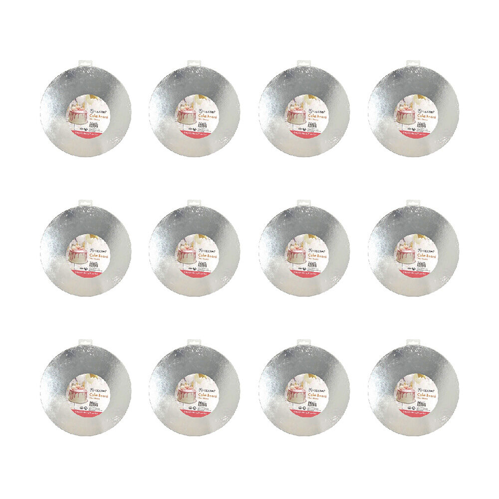 12PK Topchef 30cm Round Cake Board Baking Accessory - Grey