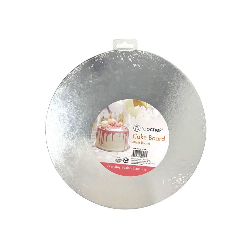 24PK Topchef 30cm Round Cake Board Baking Accessory - Grey
