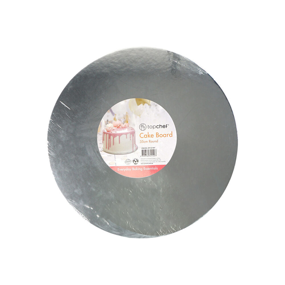 24PK Topchef 35cm Round Cake Board Baking Accessory - Grey