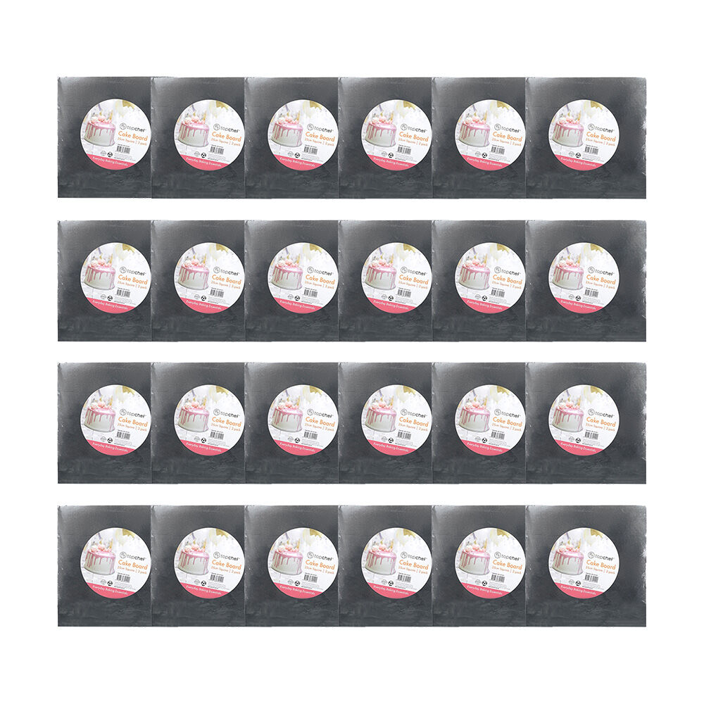 48pc Topchef 25cm Square Cake Board Baking Accessory - Grey