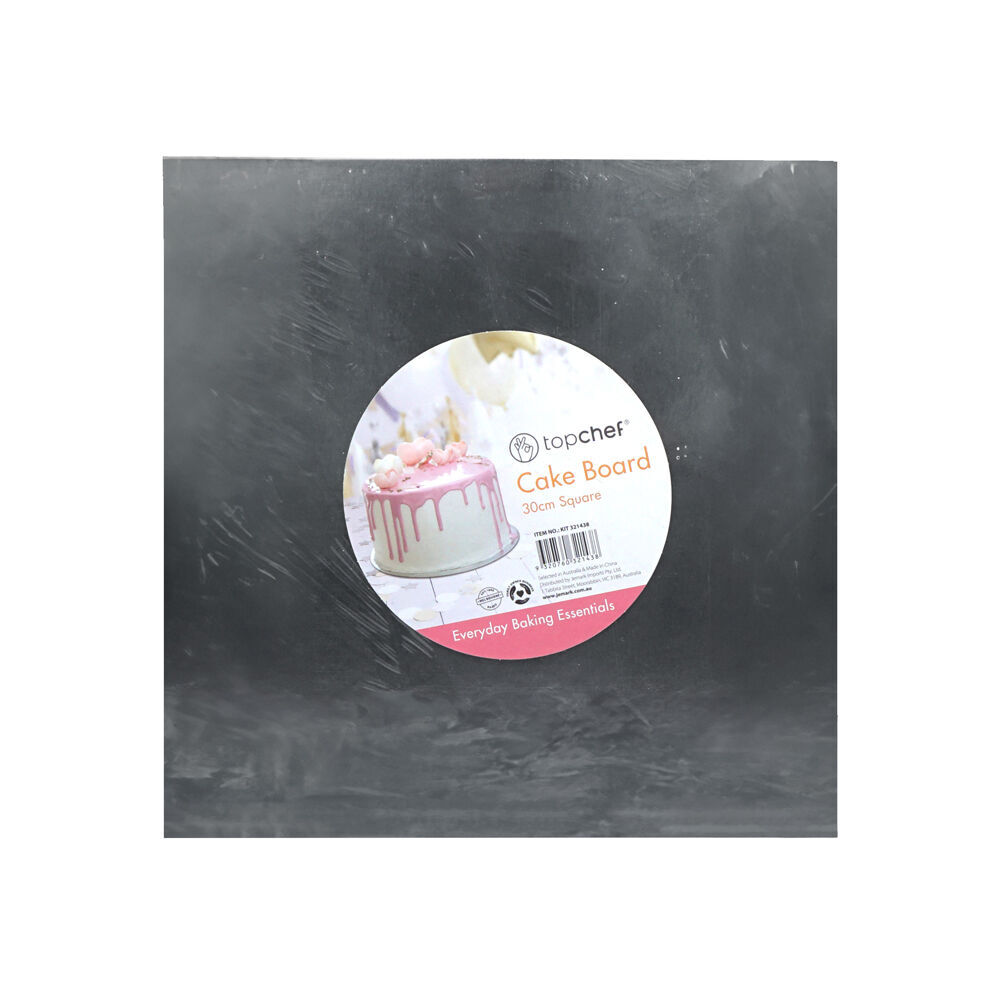 24PK Topchef 30cm Square Cake Board Baking Accessory - Grey