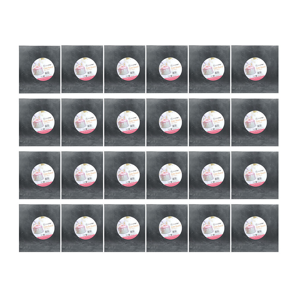 24PK Topchef 30cm Square Cake Board Baking Accessory - Grey