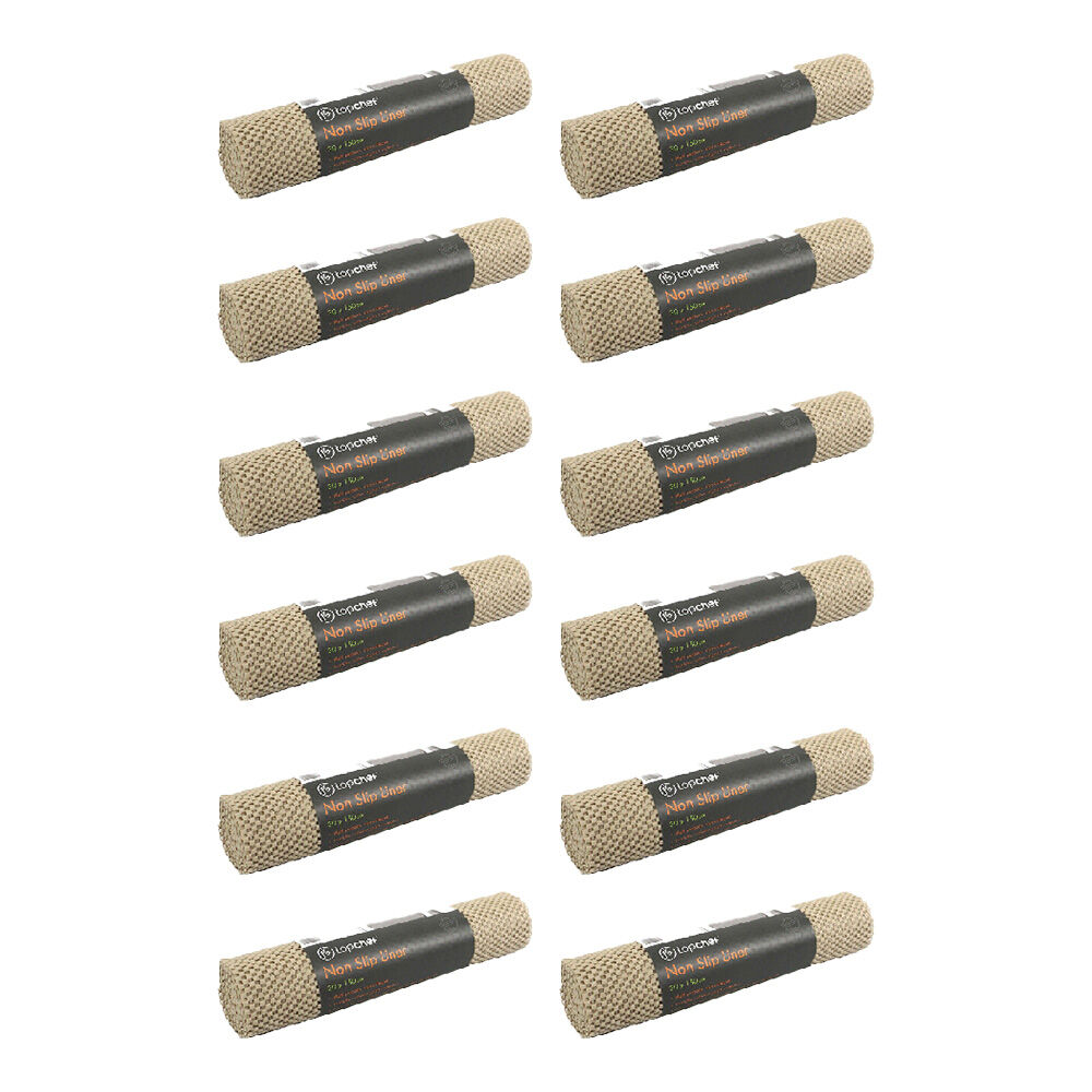 12PK Topchef Non Slip Drawer/Cabinet Liner 30x150cm - Brown