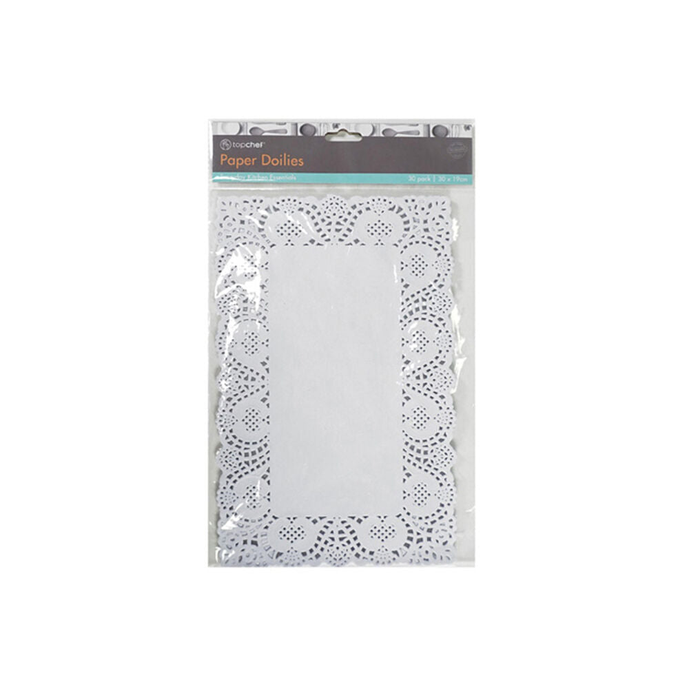 12x 30pc TopChef Medium Paper Doilies Disposable Placemats 27x19cm - Assorted