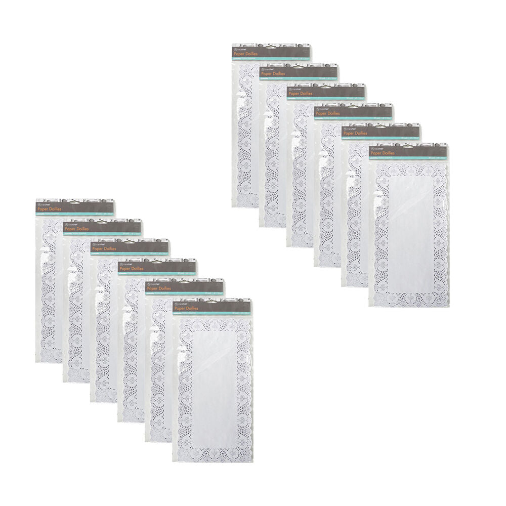 12x 30pc TopChef Large Paper Doilies Disposable Placemats 32x22cm - Assorted
