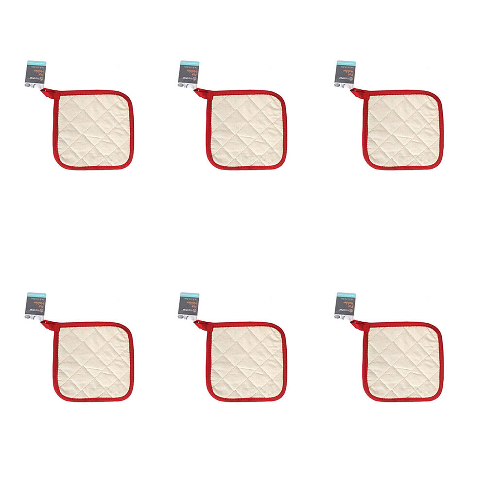 6x TopChef Cotton Pot Holder 1216.5x16.5cm - Beige Assorted
