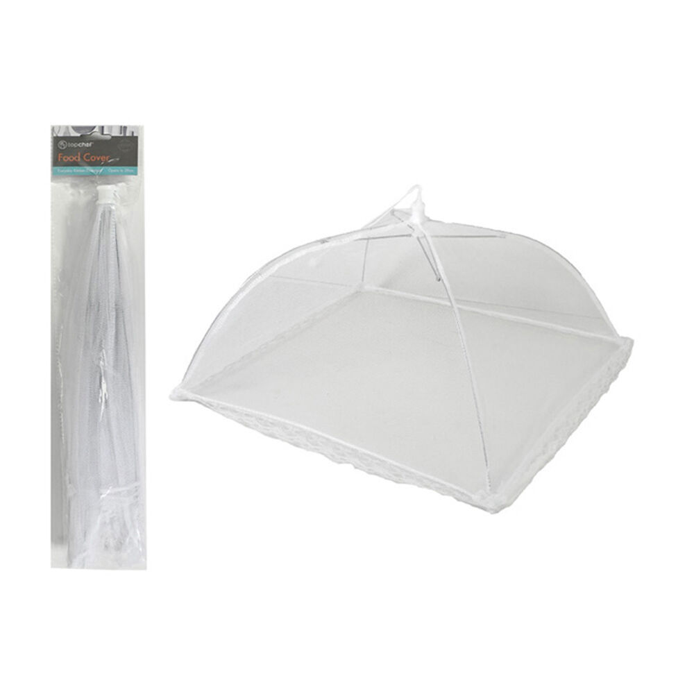 4x TopChef Plastic Mesh Food Cover Tent 1240x40cm - White