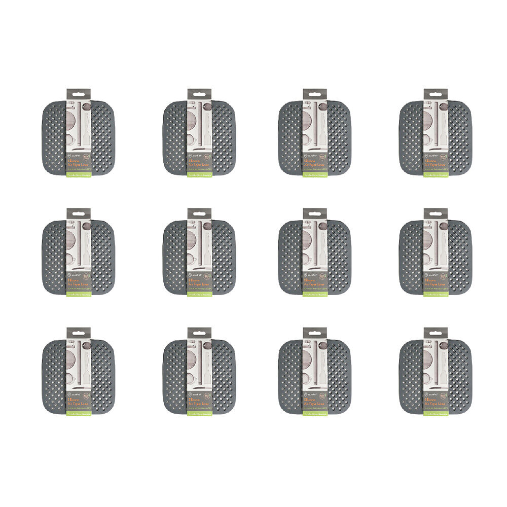 24pc Topchef Silicone Air Fryer Liner Set Square 20cm - Grey