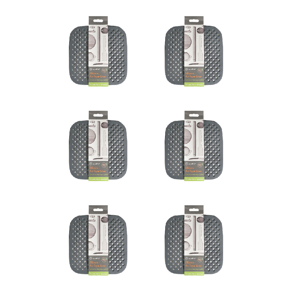 12pc Topchef Silicone Air Fryer Liner Set Square 20cm - Grey