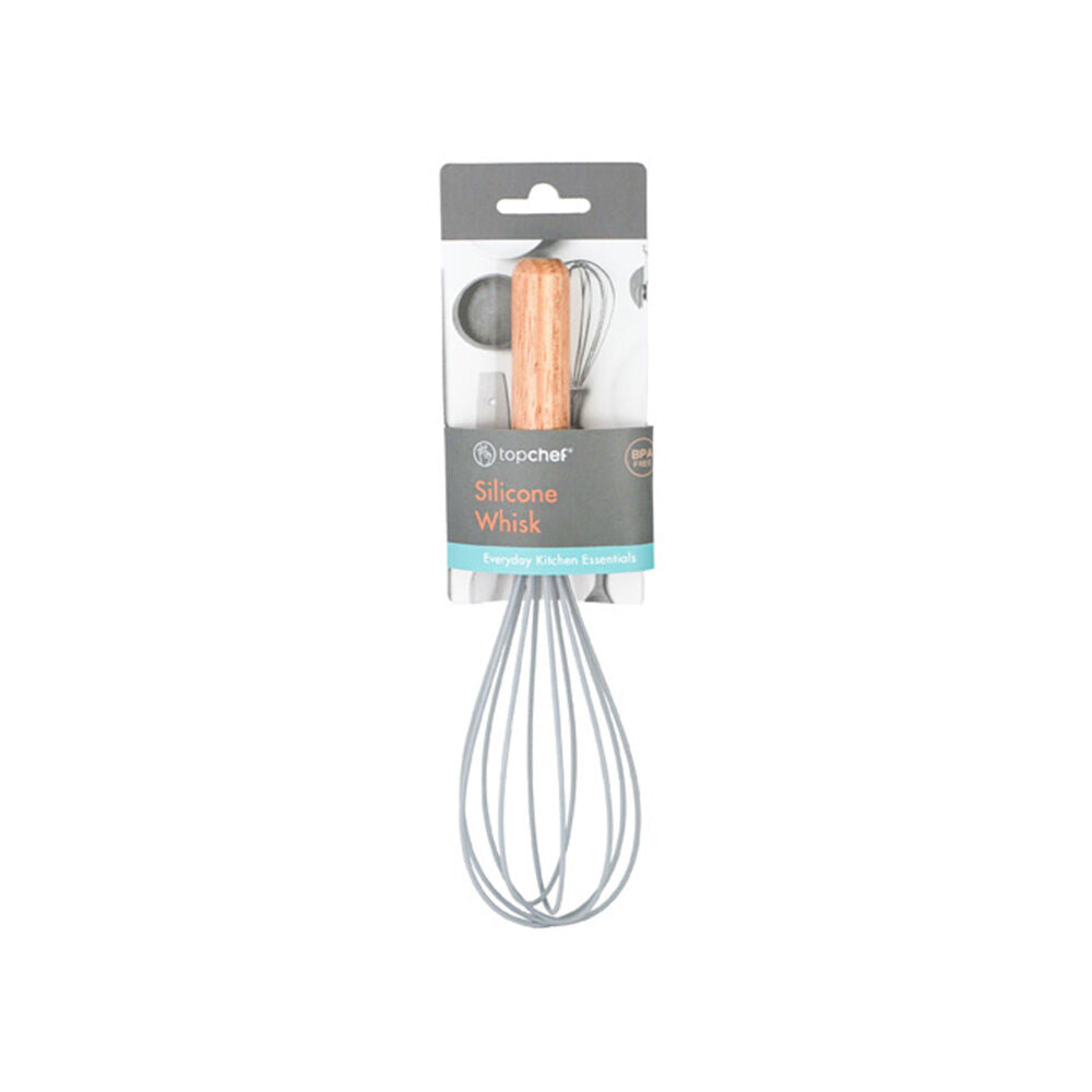 Topchef Non Stick Silicone Whisk w/ Wood Handle Heat Resistant