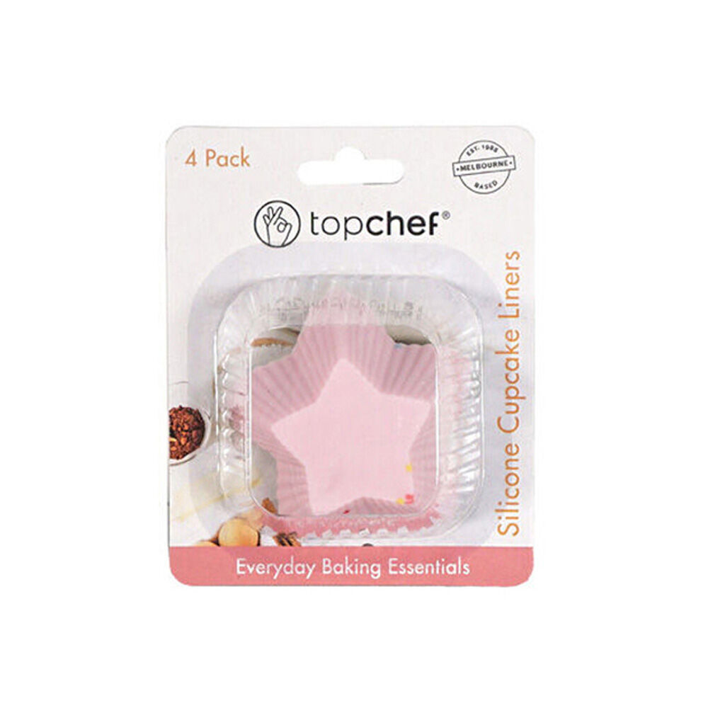 12x 5pc Topchef Silicone Cupcake Liner Patties Stars Multicoloured Assorted