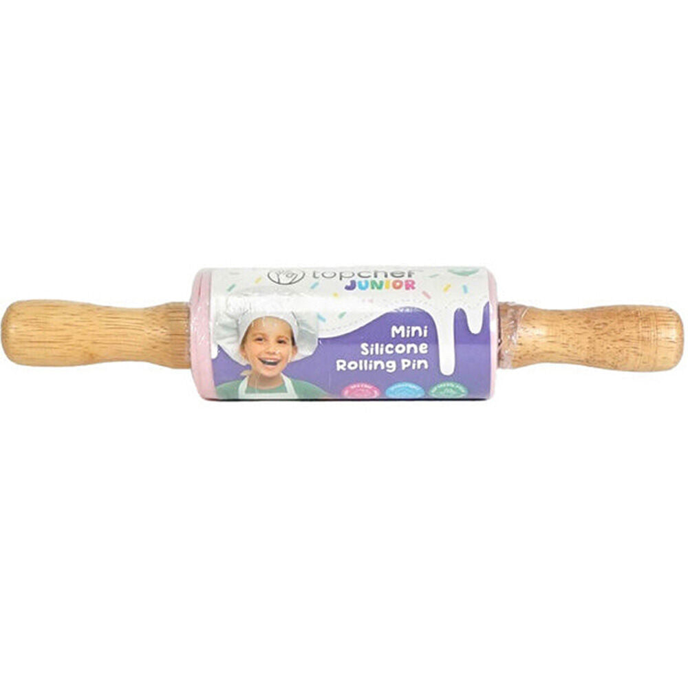 6PK Topchef Silicone/Bamboo Mini Rolling Pin Kids Baking Utensil Set Assorted