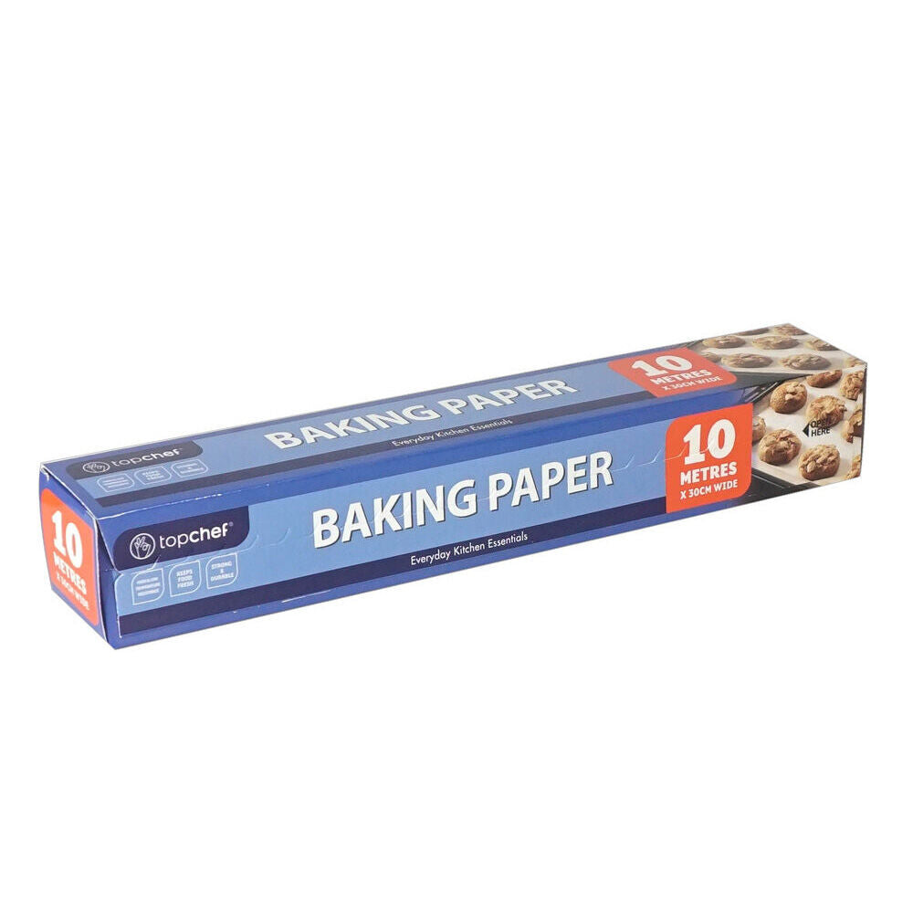 12PK Topchef Non-Stick Heat Resistant Baking Paper 10m Roll