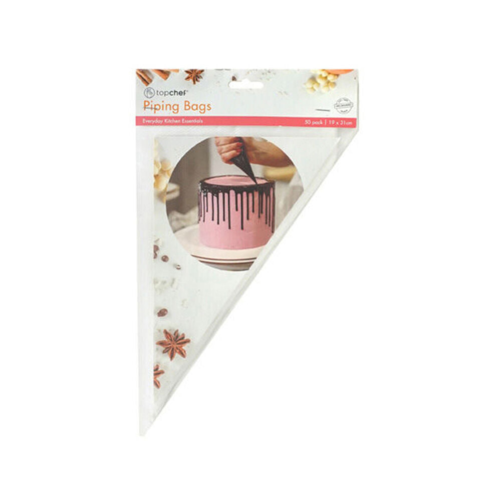 24x 50pc Topchef Disposable Cake Decorating Piping Bags Set 31x19cm Clear
