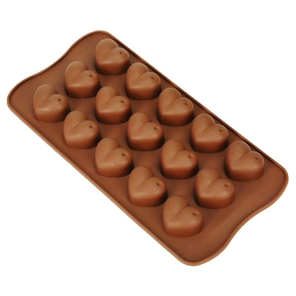 12x 12pc Topchef Silicone Heat Resistant Chocolate Moulds Brown Assorted