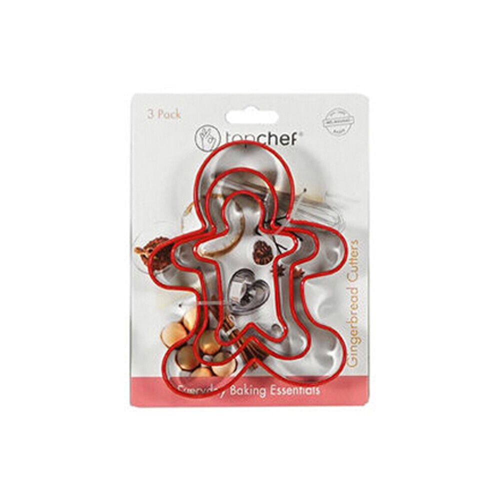 3x 3pc Topchef Stainless Steel Ginger Bread Cutters Baking Set Assorted