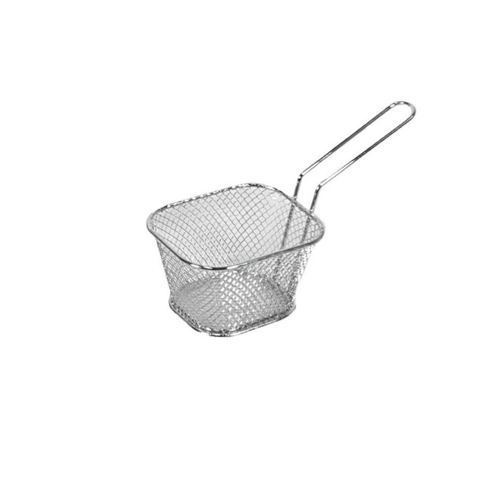 12PK Topchef Stainless Steel Mini Chip Serving Basket Snack Serving Tray