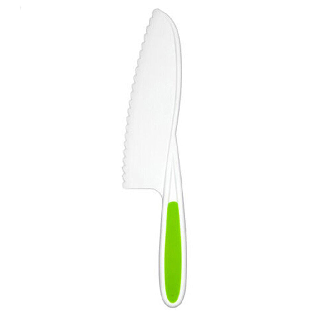 12PK Topchef Kids Friendly Silicone Cutting Kitchen Knife White & Green