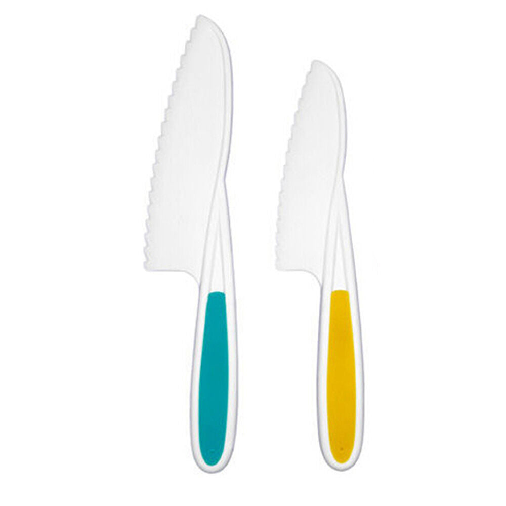 3x 2pc Topchef Kids Friendly Silicone Cutting Kitchen Knives Multicoloured