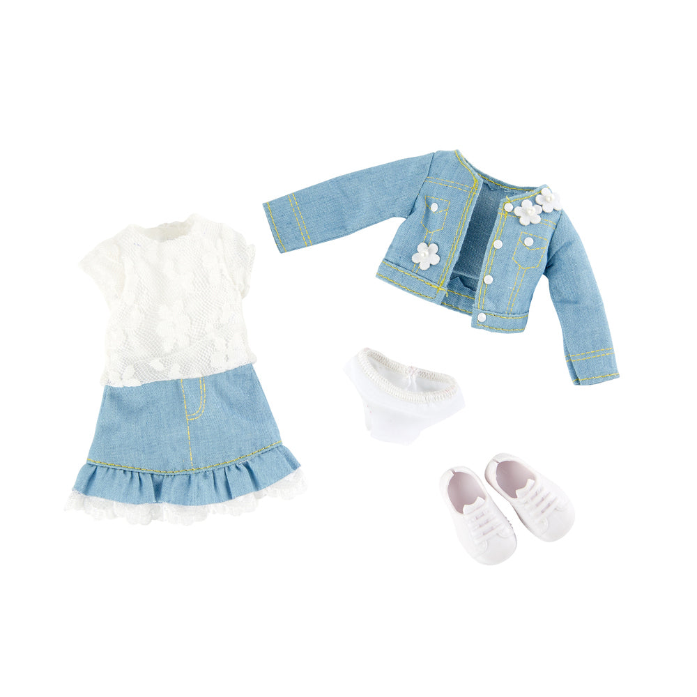 5pc Kruselings Outfit Sweet Mint Denim For 23cm Dolls 3y+