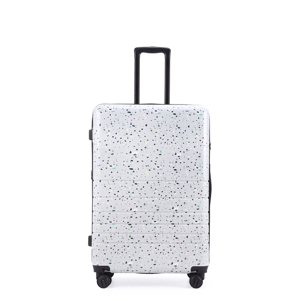 Kate Hill Terrazzo Large Travel Luggage Suitcase Lightweight 76x36cm White