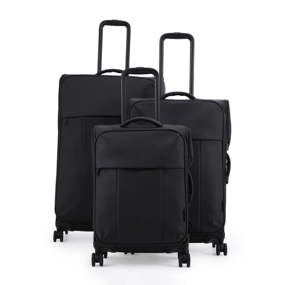 3pc Kate Hill Willow Travel Luggage Set Suitcase Lightweight Expandable Black