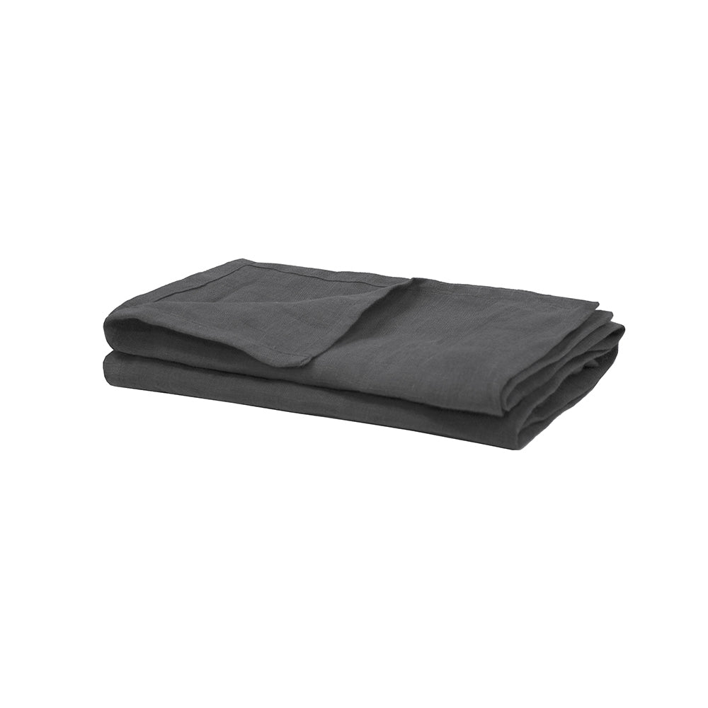2PK 2pc Bambury Ultra soft Linen Napkin Set 45x45cm Charcoal Linen Woven