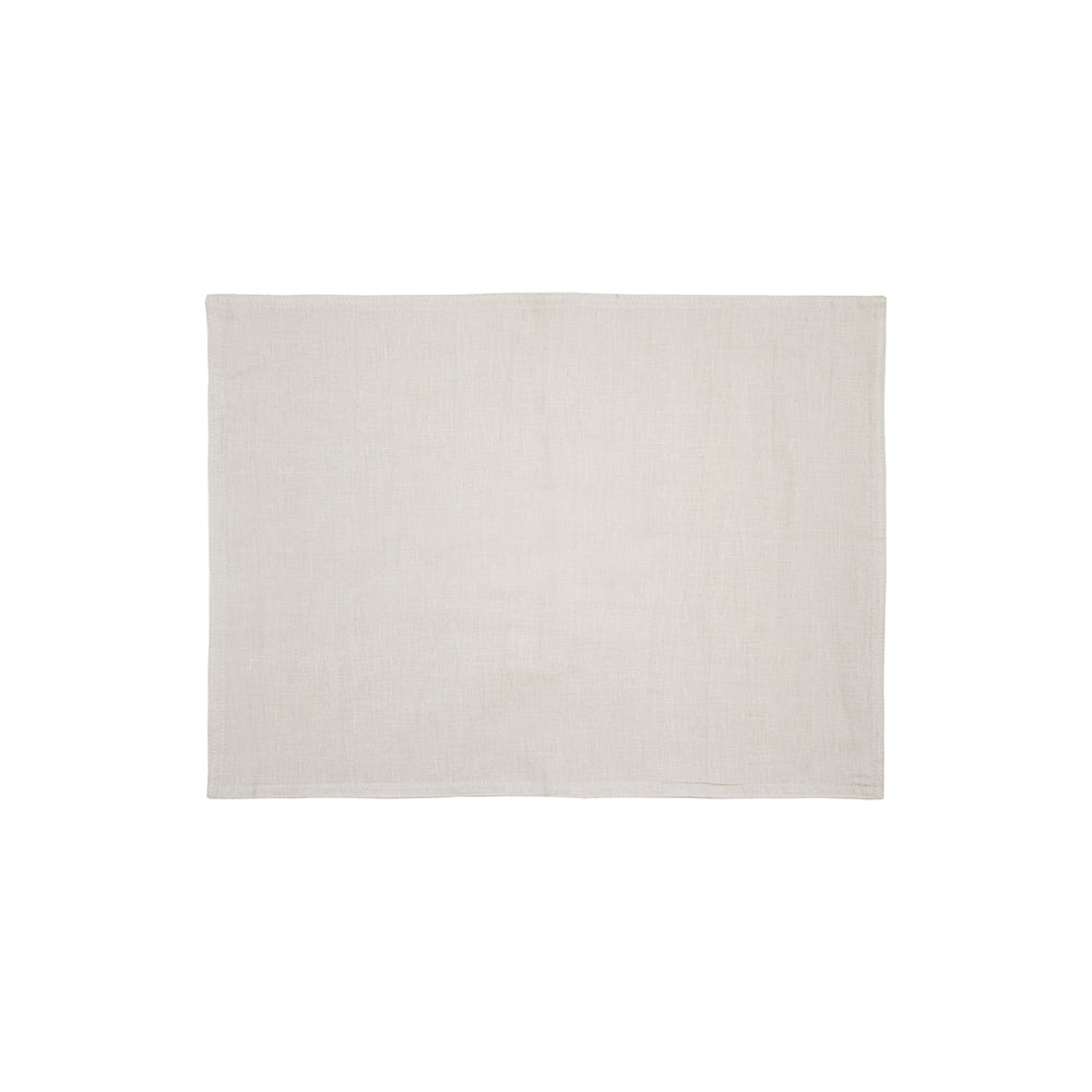 4PK Bambury Tableware/Dinnerware Linen Placemat 33x45cm Pebble