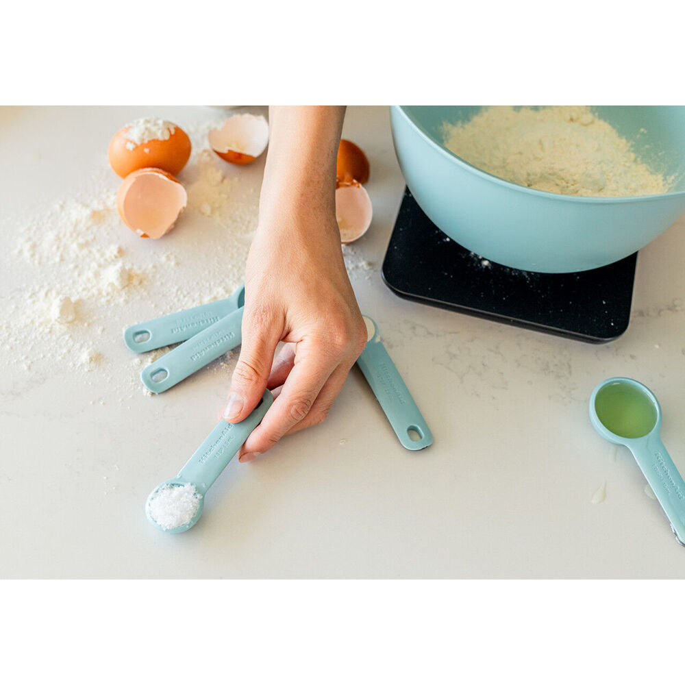 5pc KitchenAid Plastic Measuring Spoon Set Kitchen Utensils - Mineral Water