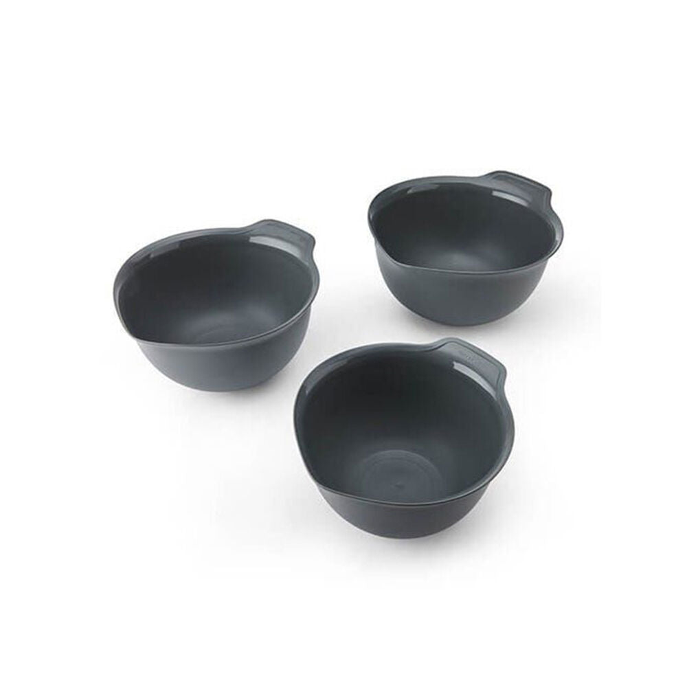 3pc KitchenAid Non-Slip Cooking Utensil Mixing Bowls Sleeved Charcoal Grey