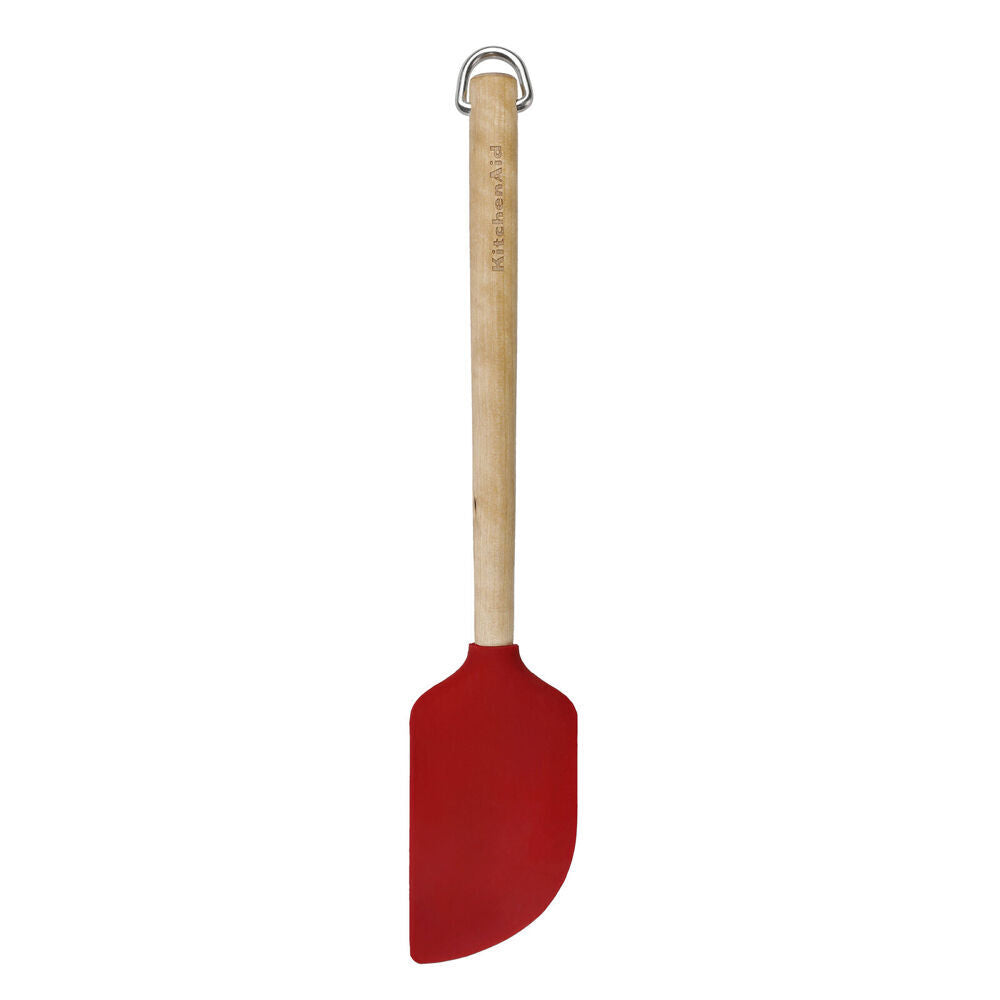 4PK KitchenAid Birchwood Handle Scraper Spatula Silicon Cooking Utensil Empire Red