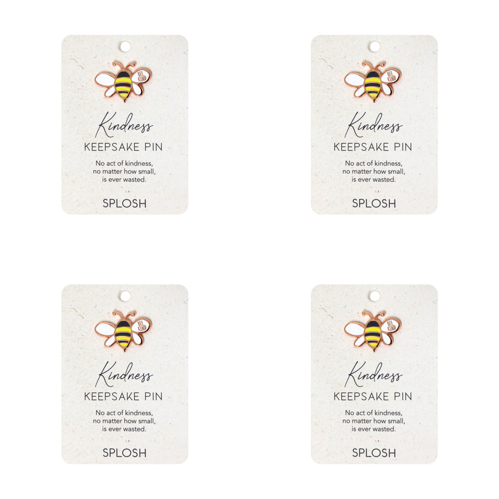 4PK Splosh Enamel Kindness Bee Keepsake Pin Brooch 7.5cm11cm
