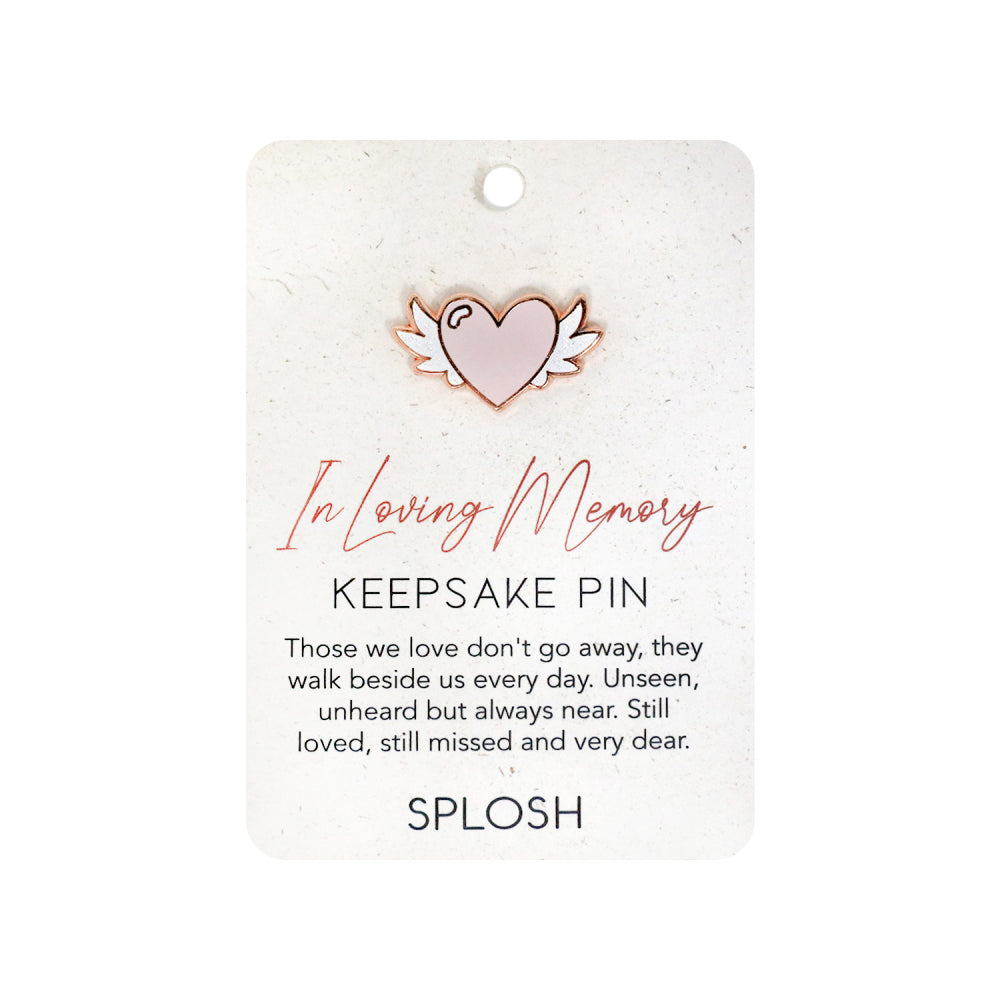 4PK Splosh In Loving Memory Heart/Wings Keepsake Pin 7.5x11cm