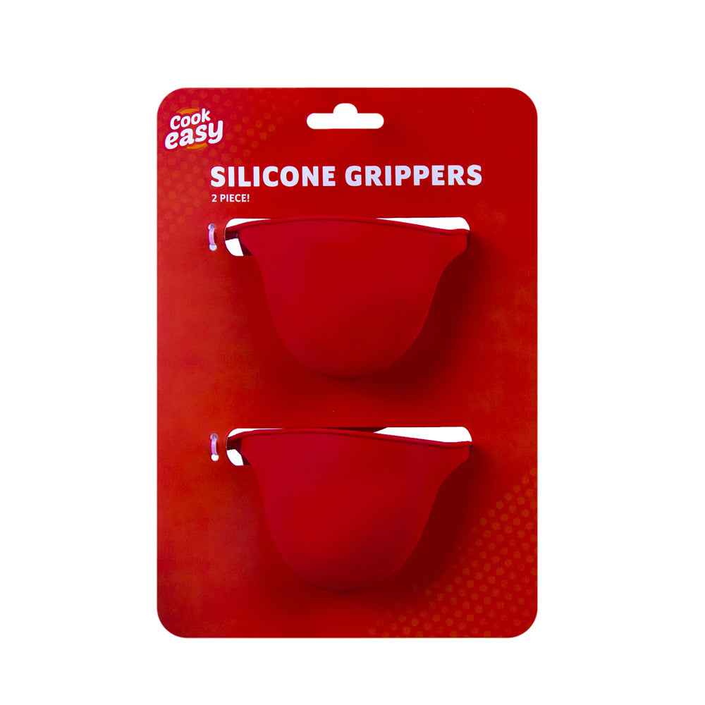 2x 2pc Cook Easy Silicone Holder/Pad Cookware Grippers - Red