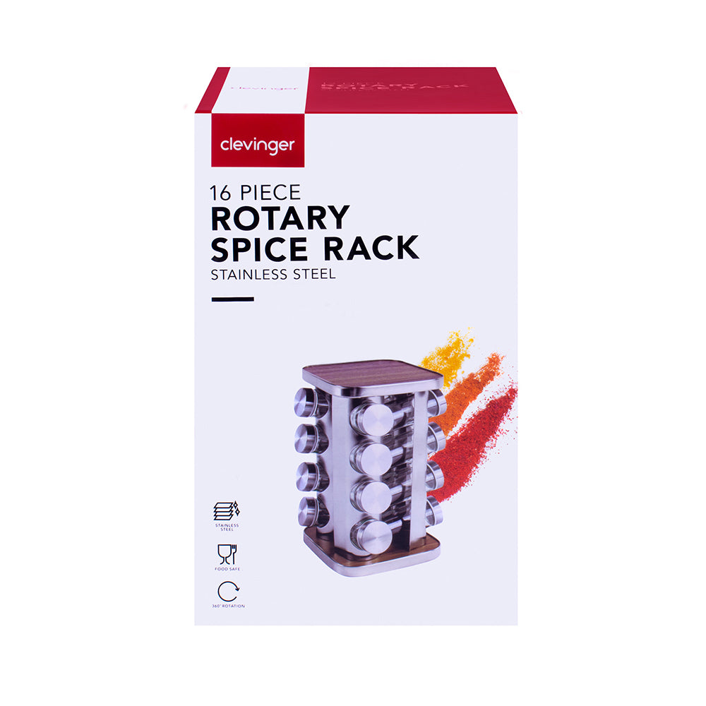 Clevinger 16pc Rotary Spice Rack With Jars