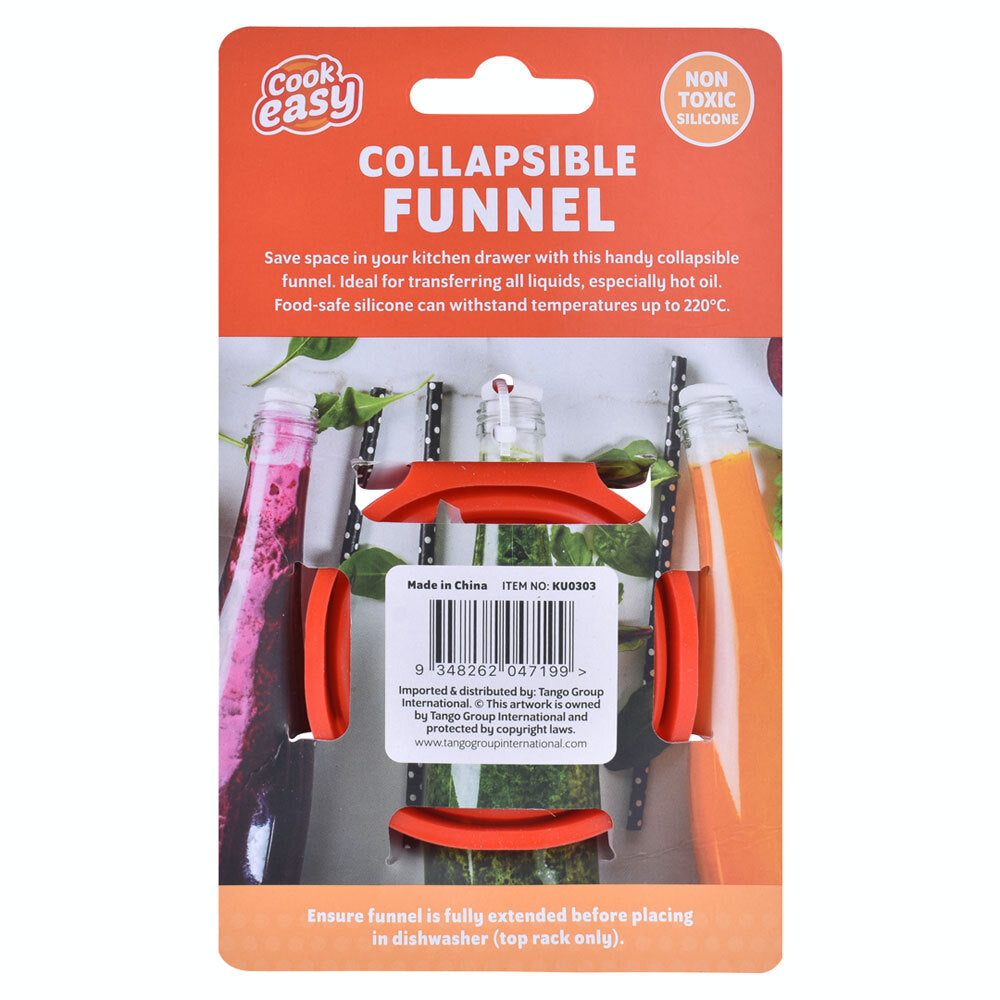 4PK Cook Easy Collapsible Compact Silicone Food Safe Funnel