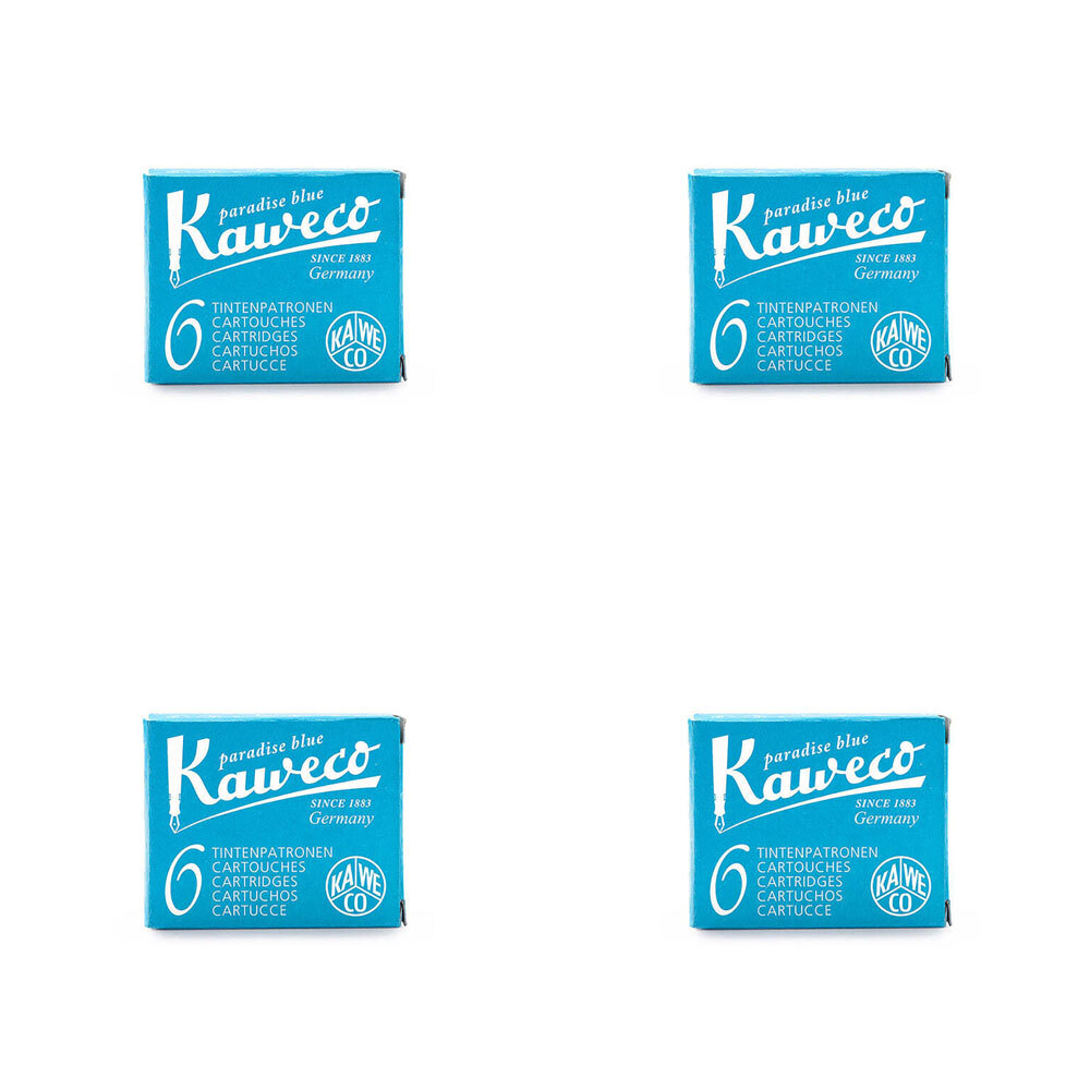 4x 6pc Kaweco Fountain Pen Ink Cartridges Set - Turquoise